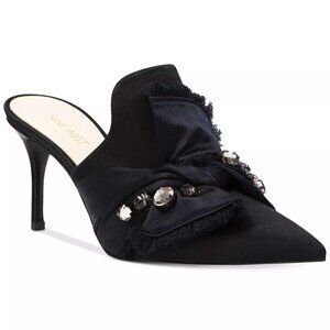 NEW IN BOX! NINE 9 WEST MACADAMIA BLACK PUMP SLIDES SIZE 8 - STUNNING!